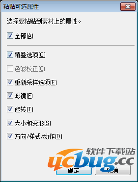 粘贴可选属性