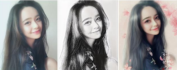 《美图秀秀APP》杨幂同款三生三世十里桃花手绘怎么制作
