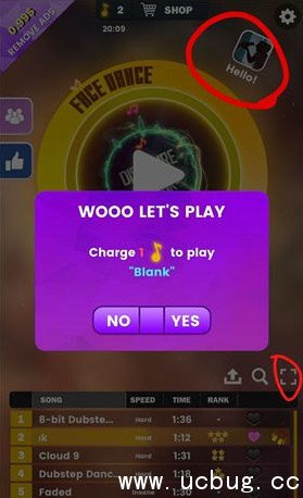 《脸部跳舞机》怎么选歌