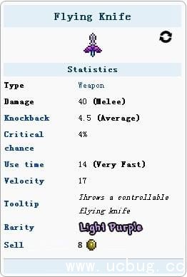 泰拉瑞亚飞行小刀