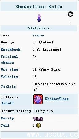 泰拉瑞亚暗影之炎小刀
