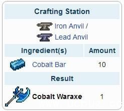 泰拉瑞亚钴蓝战斧