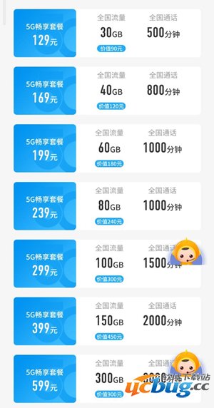 联通5G起步价多少